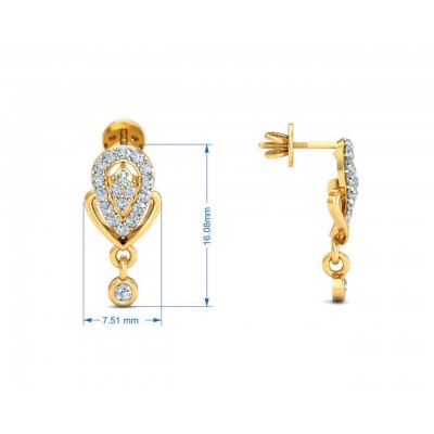 Penne Diamond Earrings in Gold